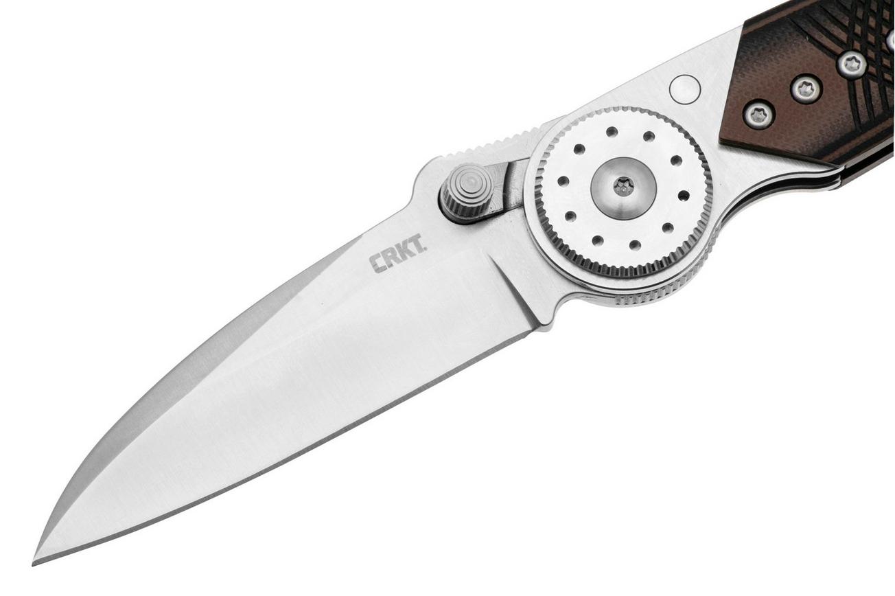 CRKT Walker Blade Lock 4200 Satin 14C28N, Stainless Steel, Black Brown G10 Overlay, zakmes, Michael Walker design