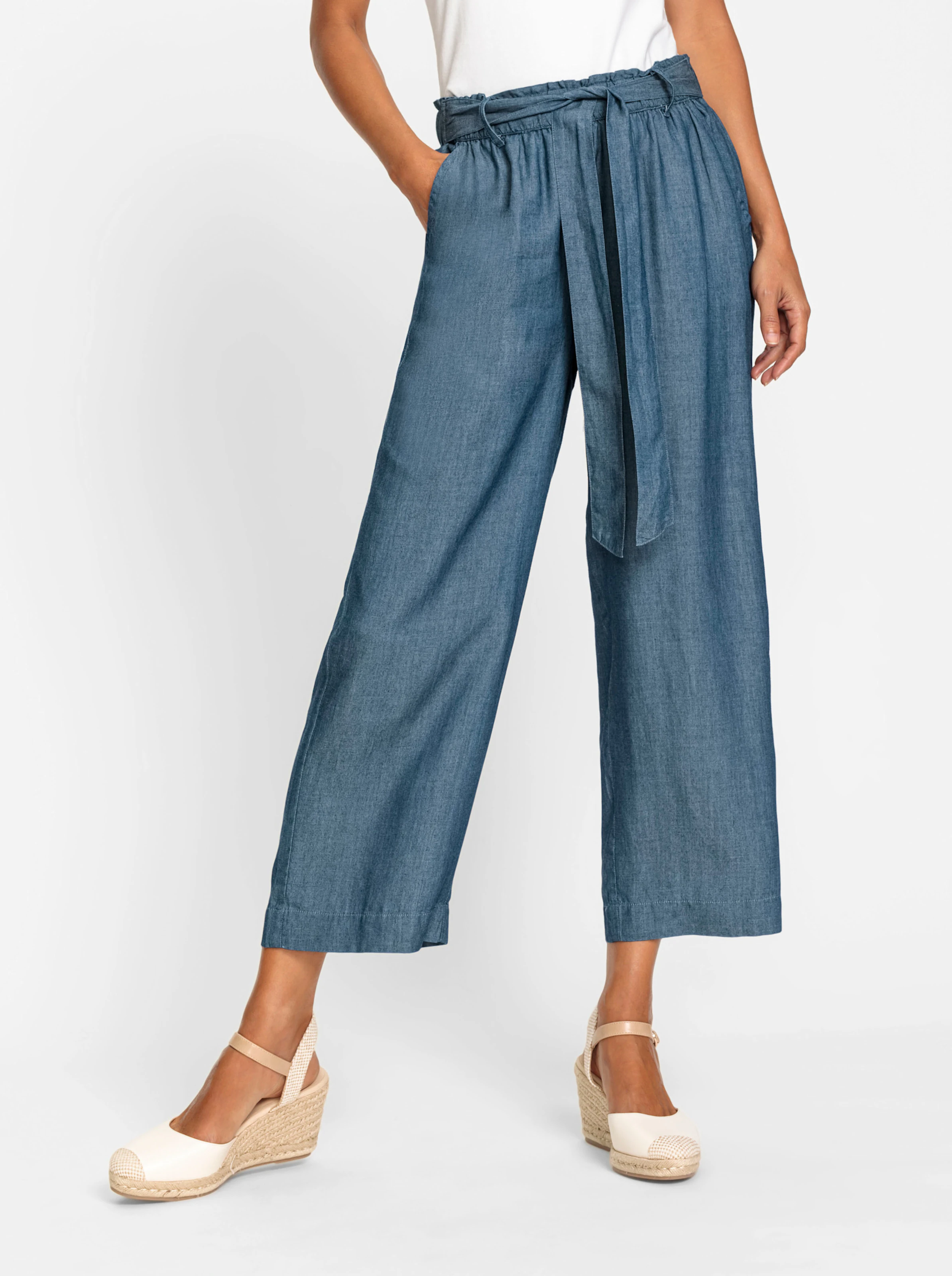 Culotte in mittelblau
