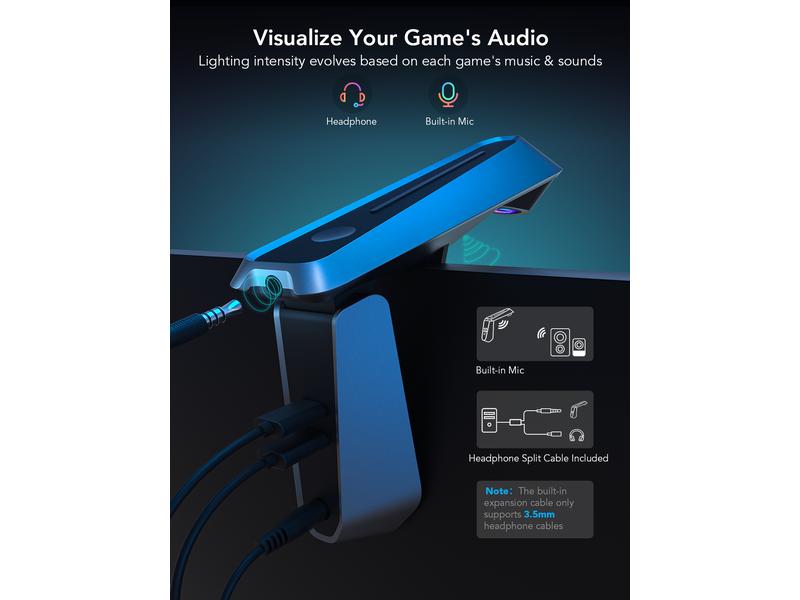 Govee Pro Gaming-Licht DreamView G1, RGBIC, WiFi Smarte Hintergrundbeleuchtung für PC 24-29 Zoll