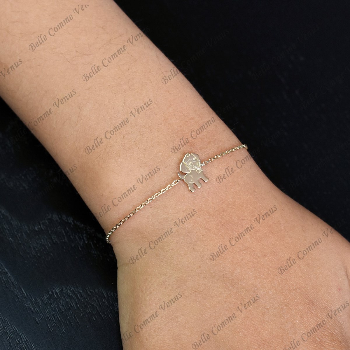 Bracelet petit chien souriant Plaqué OR 750 3 microns
