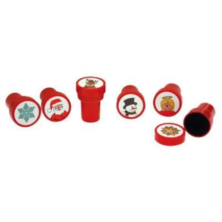 Trendhaus 930262 Kinderstempel Weihnachten, selbstfärbend, 1 Stück, 6-fach sortiert