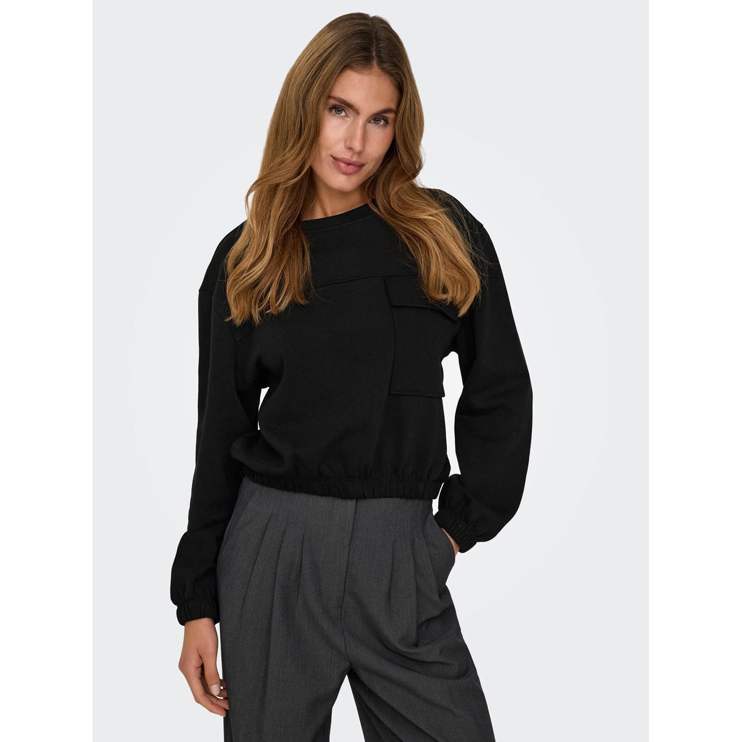 Jacqueline De Yong  Bambi Long Sleeve Pocket Sweater