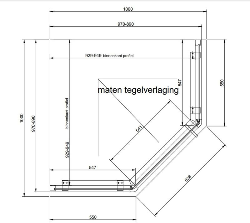 Douchecabine Van Rijn - ST05 - Vijfhoek - Helder Glas - Aluminium Chroom