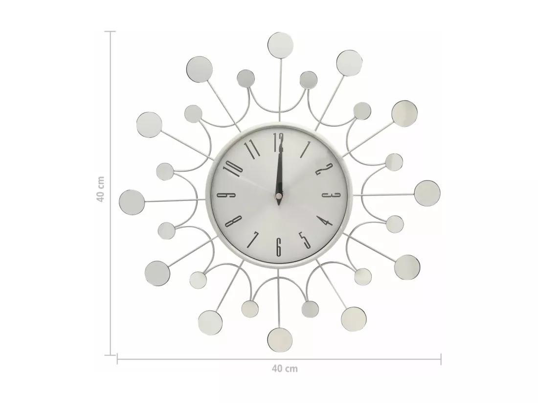 325165 Wall Clock Silver 40 cm Metal