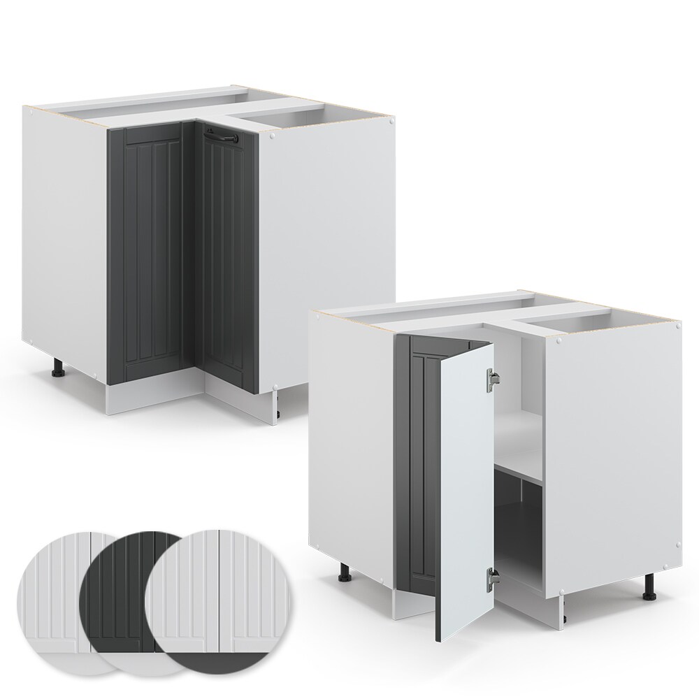Vicco Eckunterschrank 87 cm FAME Line Küchenschrank Küchenzeile Landhaus Anthrazit