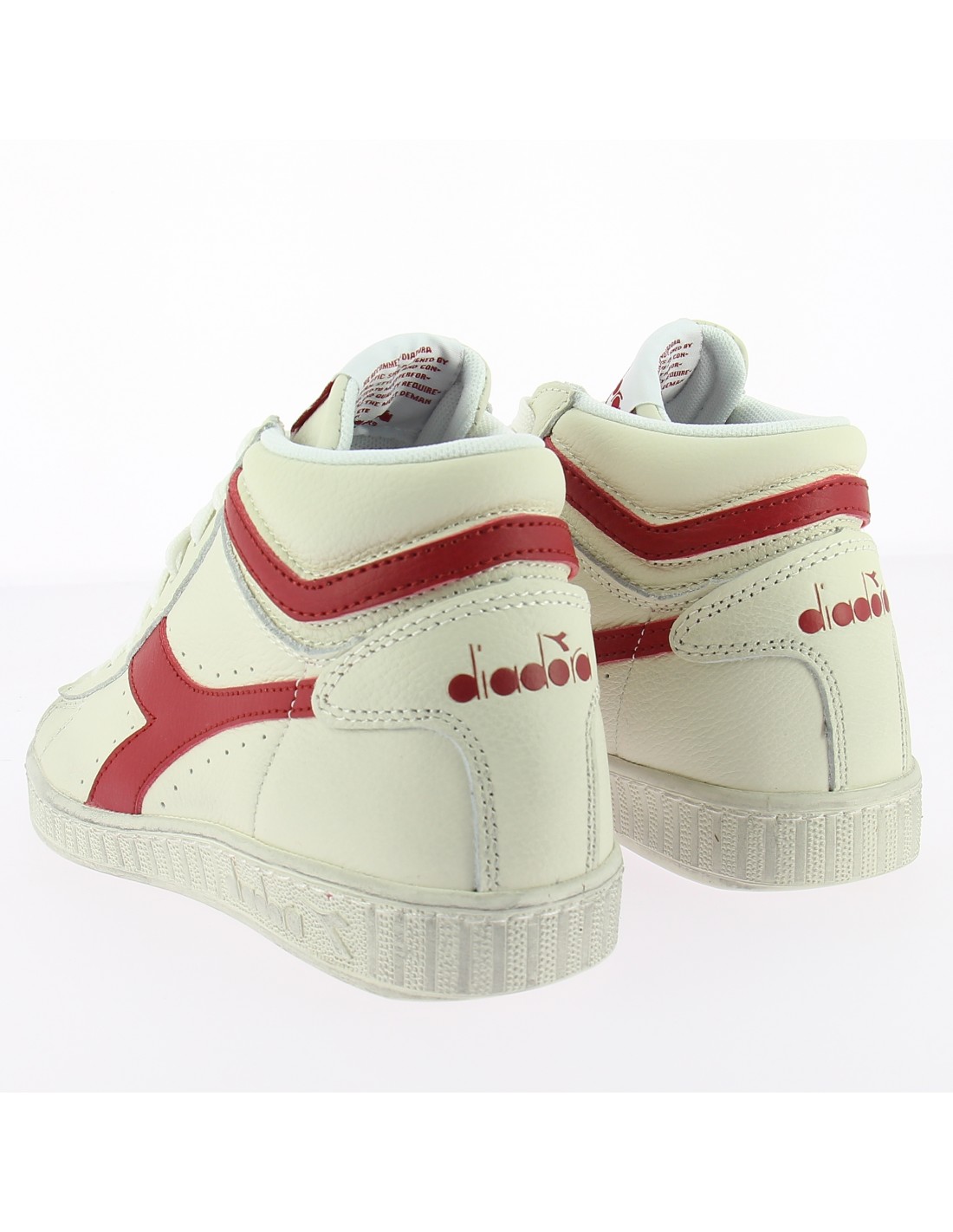 diadora Sneakers montantes mixte game l hi waxed cuir blanc/rouge