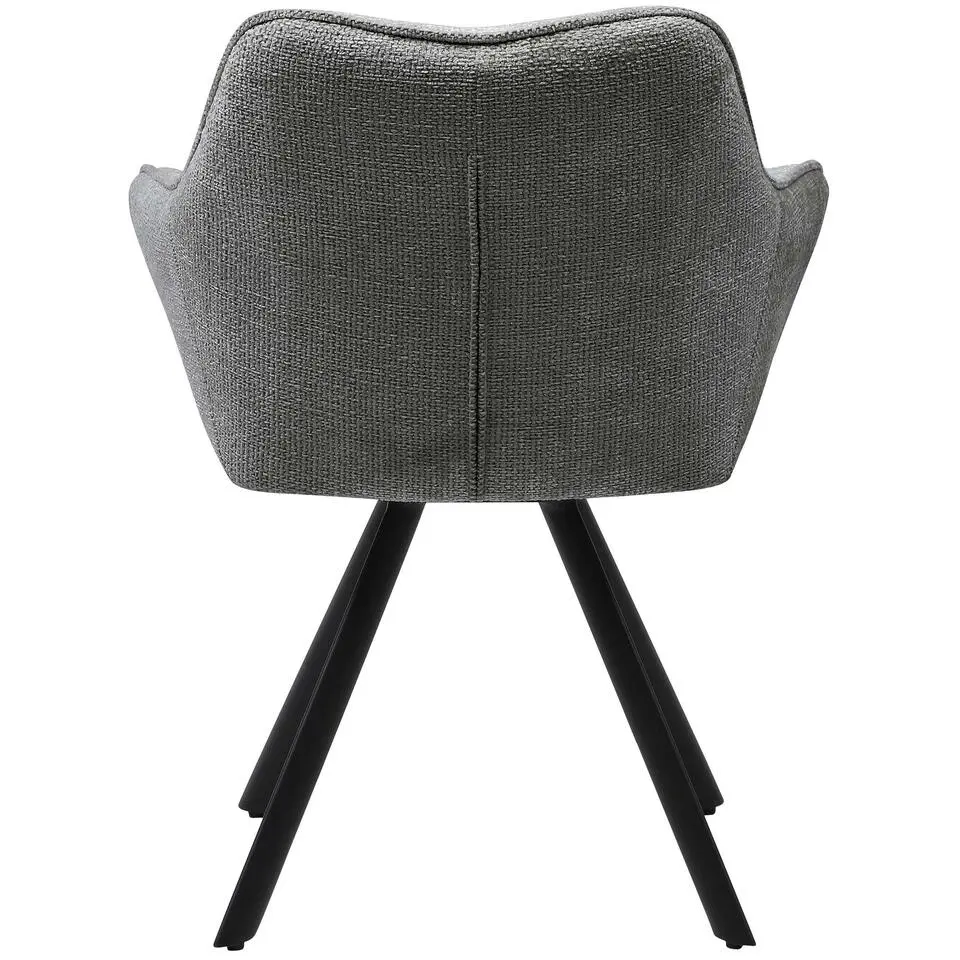CLP Eetkamerstoel Scott zwart Frame - Stof - donkergrijs