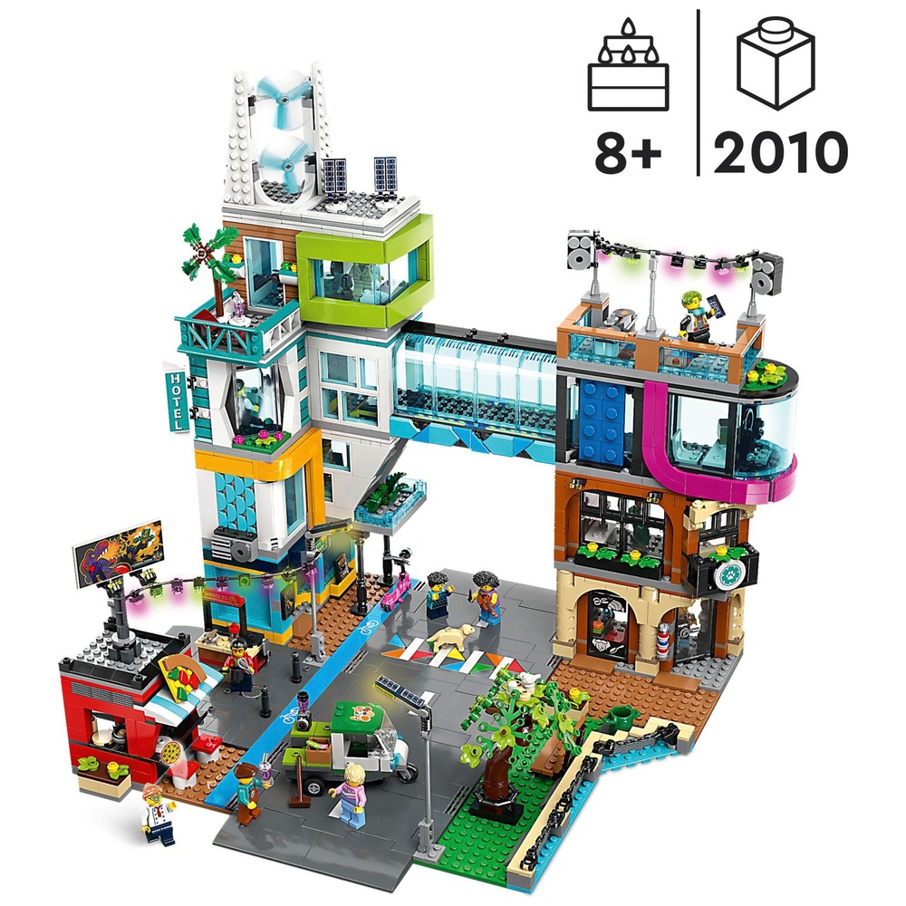 LEGO City 60380 Innenstadt – Umbaubares modulares Gebäude-Spielset