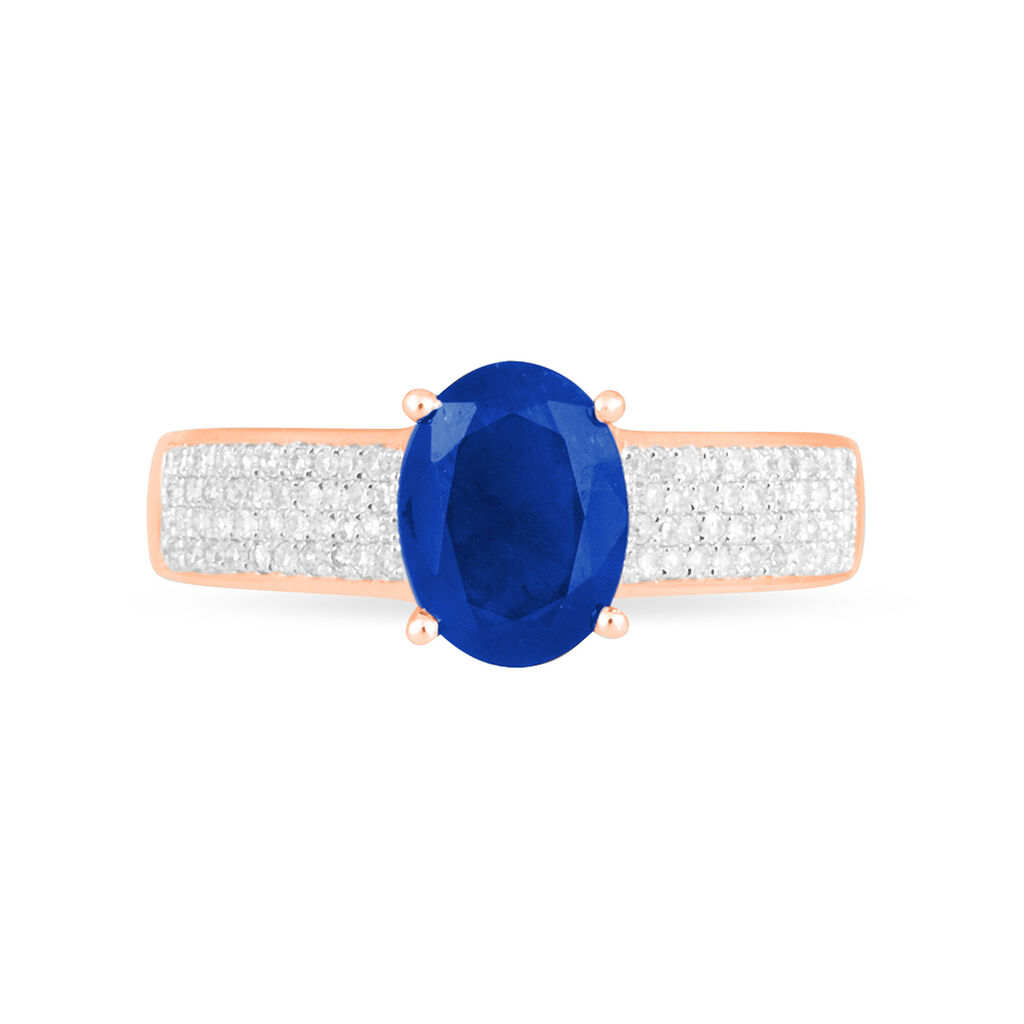 Bague Crista Or Rose Saphir Et Diamant