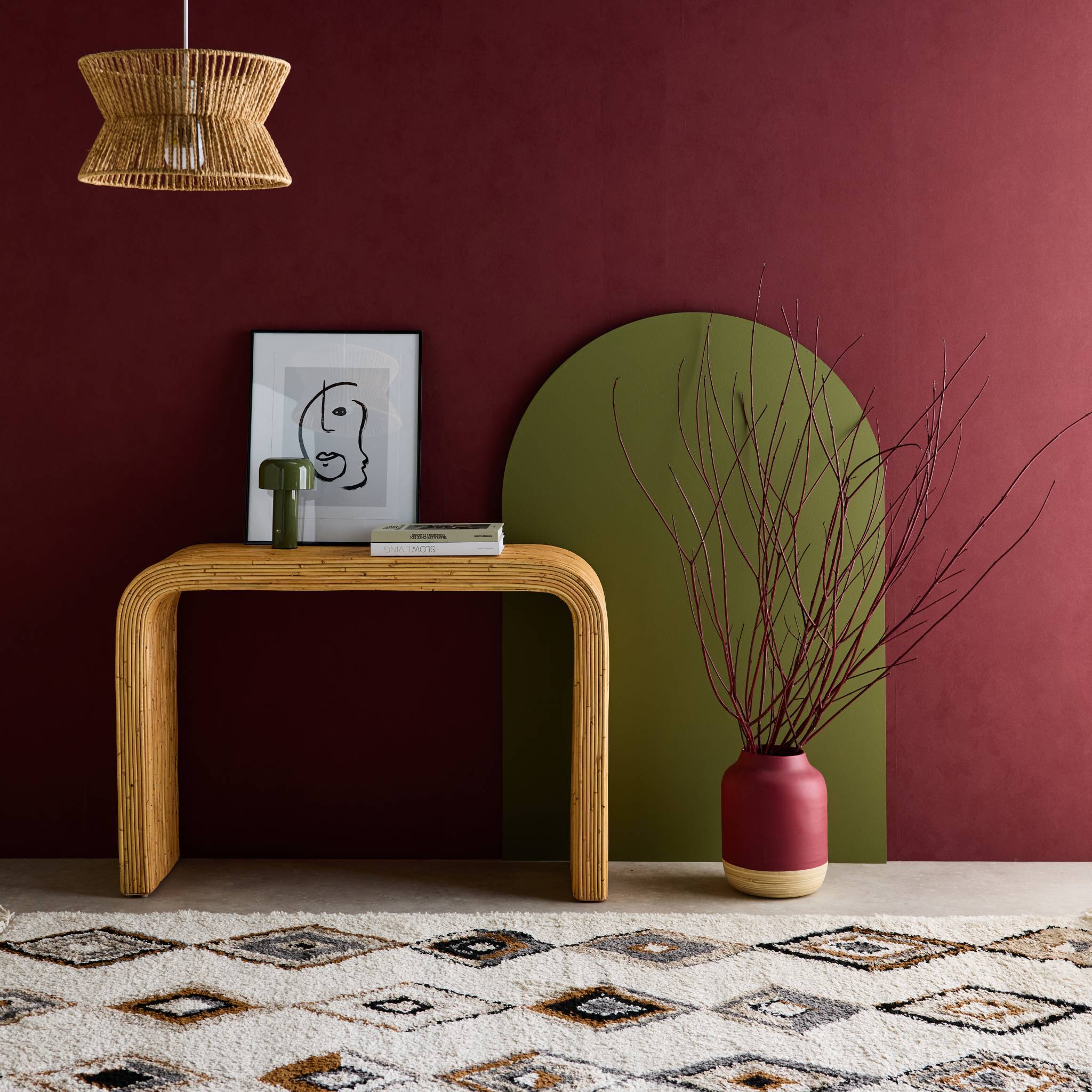 sweeek - Rotan sidetable naturel, 110cm