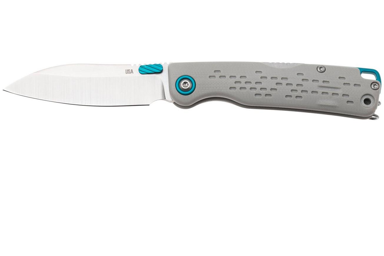 KA-BAR State & Union F01 SUF01GY, Satin S35VN, Battleship Grey G10, Teal Aluminum Hardware zakmes