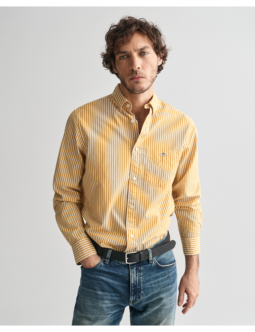 Regular Fit Classic Striped Shirt Yellow