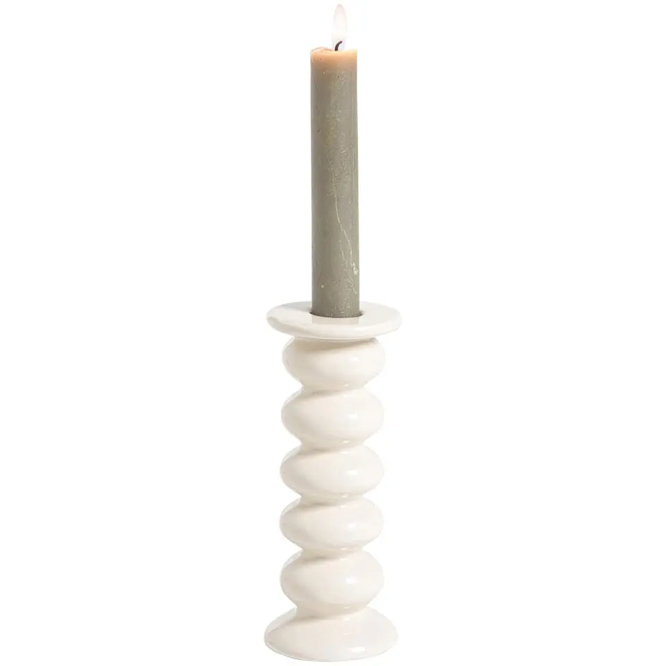 Kandelaar Bobble - off-white -16xØ6,2 cm