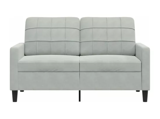 Canapé à 2 places Gris clair 120 cm Velours