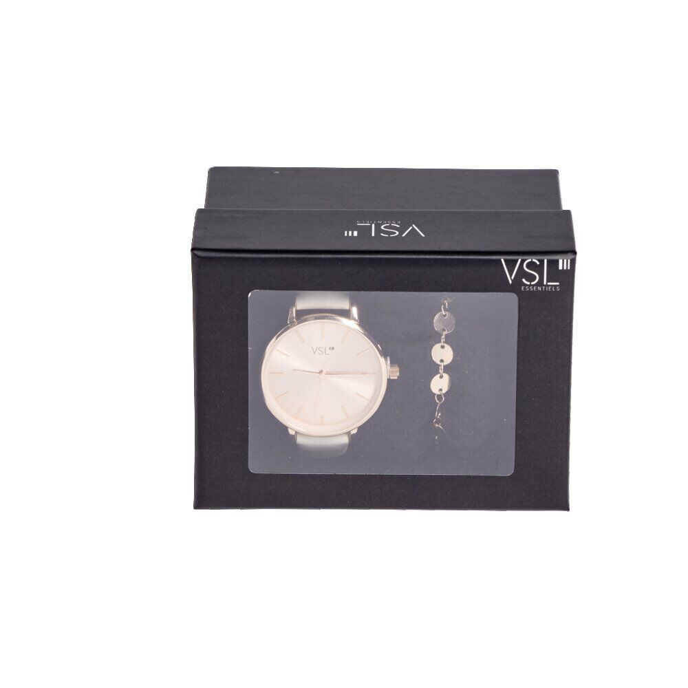 Ensemble montre et bracelet femme rose gold et beige