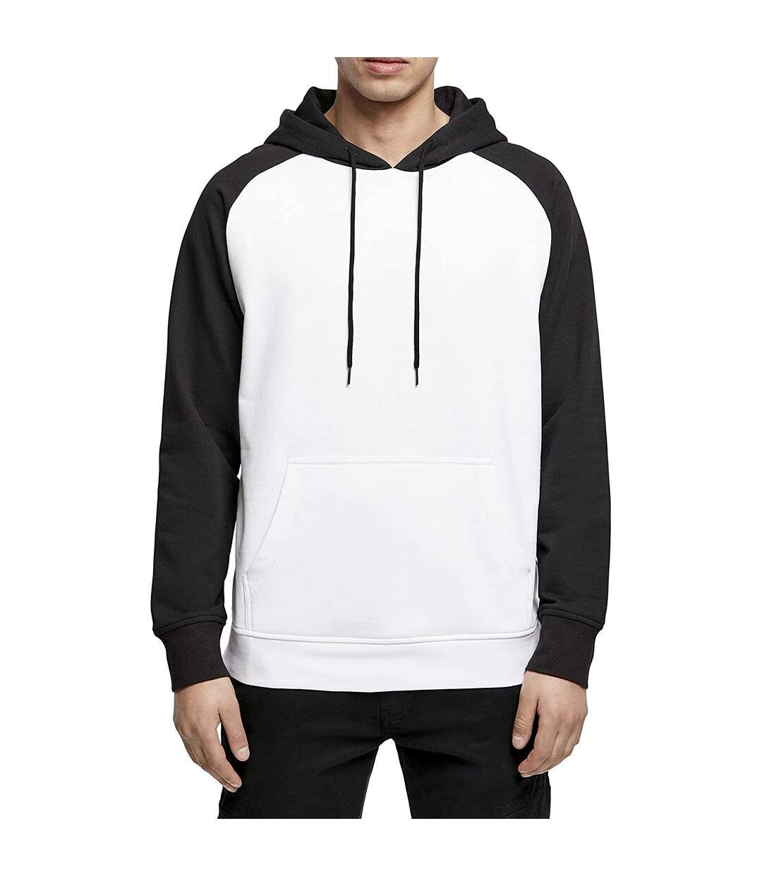Build Your Brand - Sweat à capuche BASIC - Homme (Blanc / noir) - UTRW8065