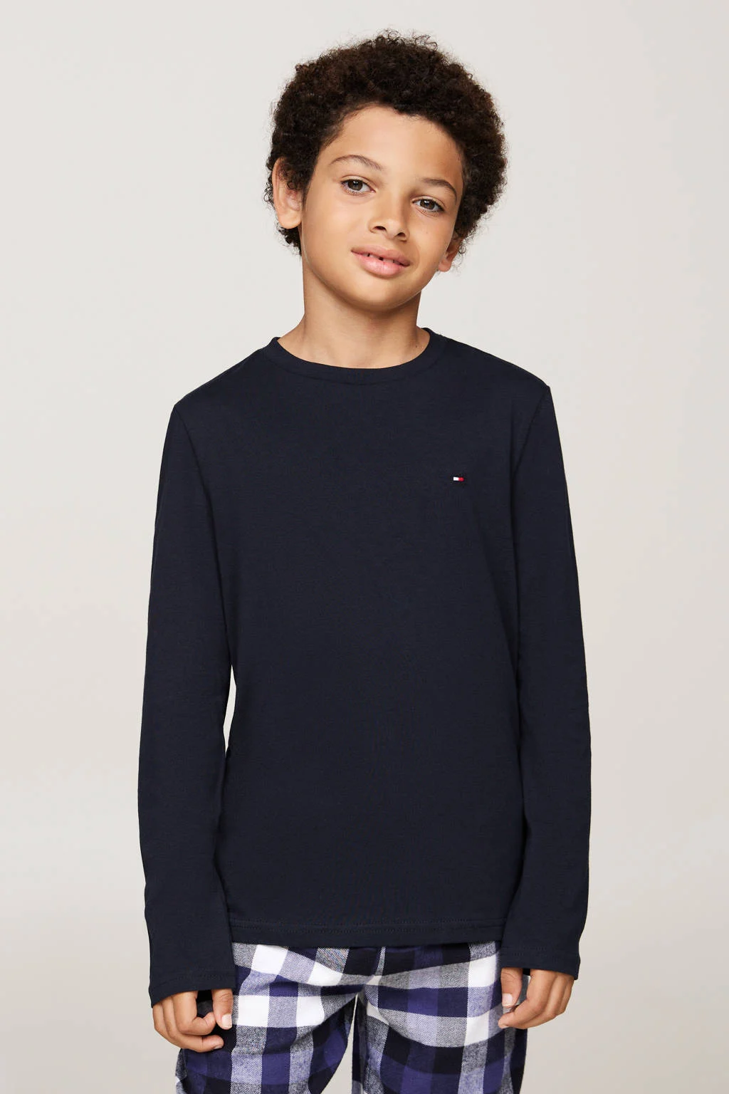 Tommy Hilfiger longsleeve - set van 2 donkerblauw/wit