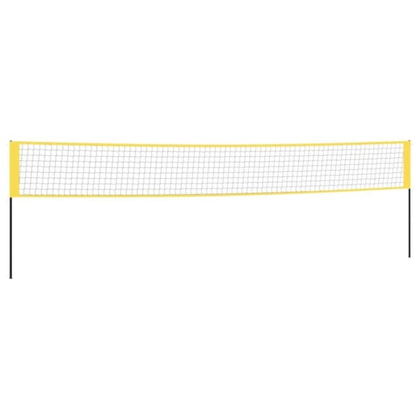 vidaXL Badmintonnett gul og svart 600x155 cm PE stoff