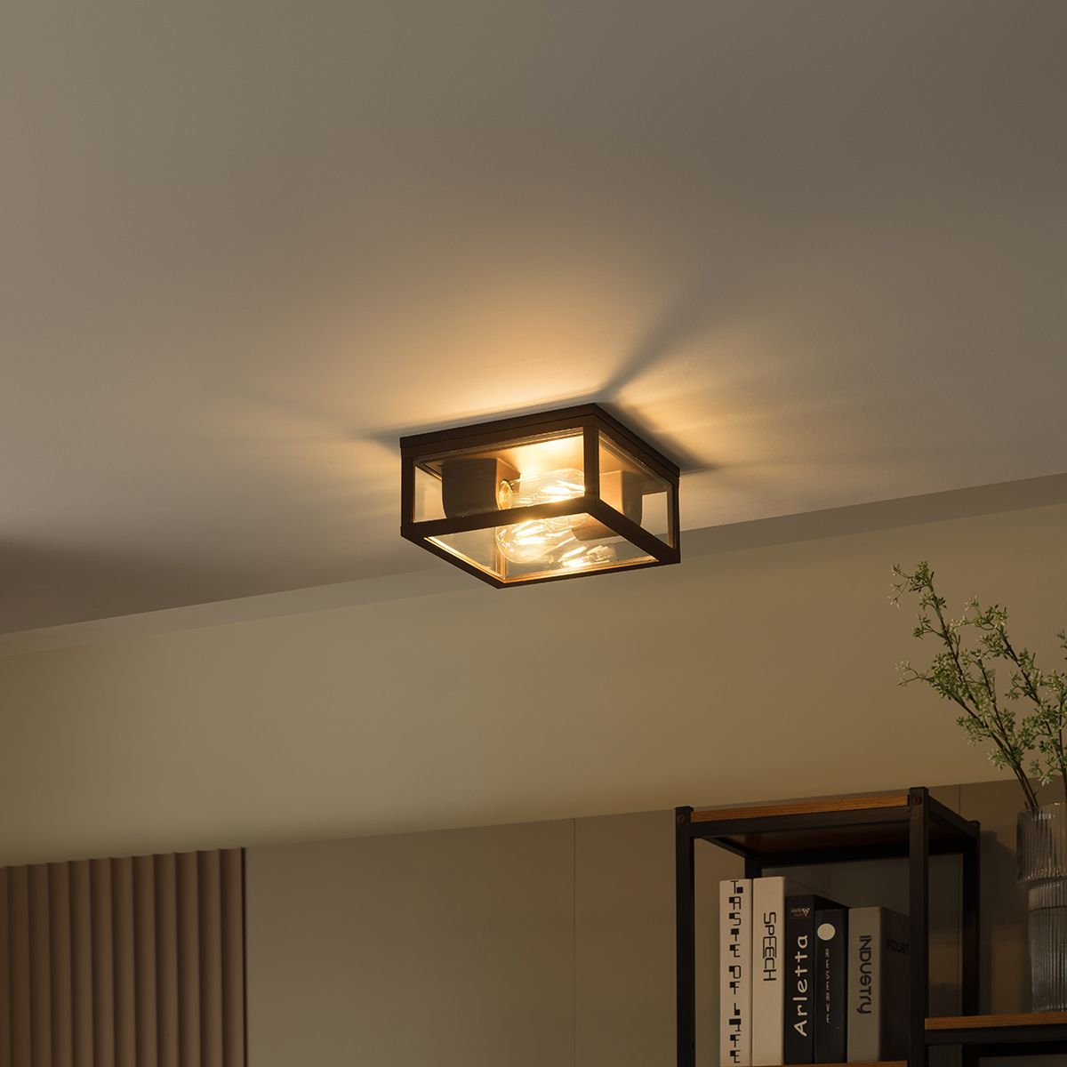 Industriële plafondlamp roestbruin IP44  2-lichts - Charlois