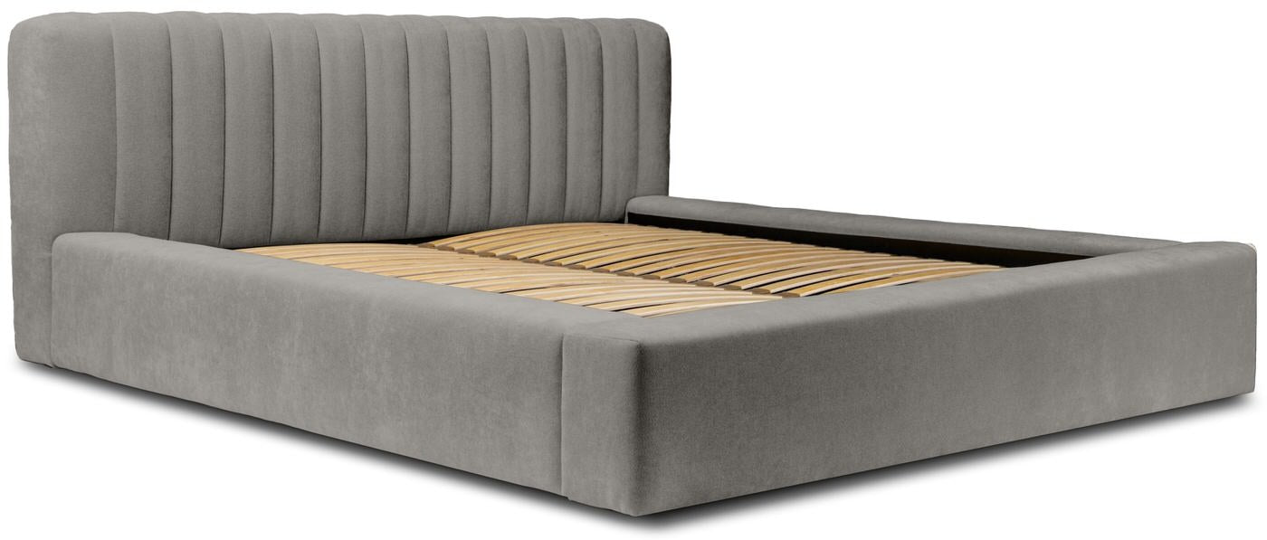 Trae Mobler Como 140 x 200 cm Gestoffeerd Bed Grijs