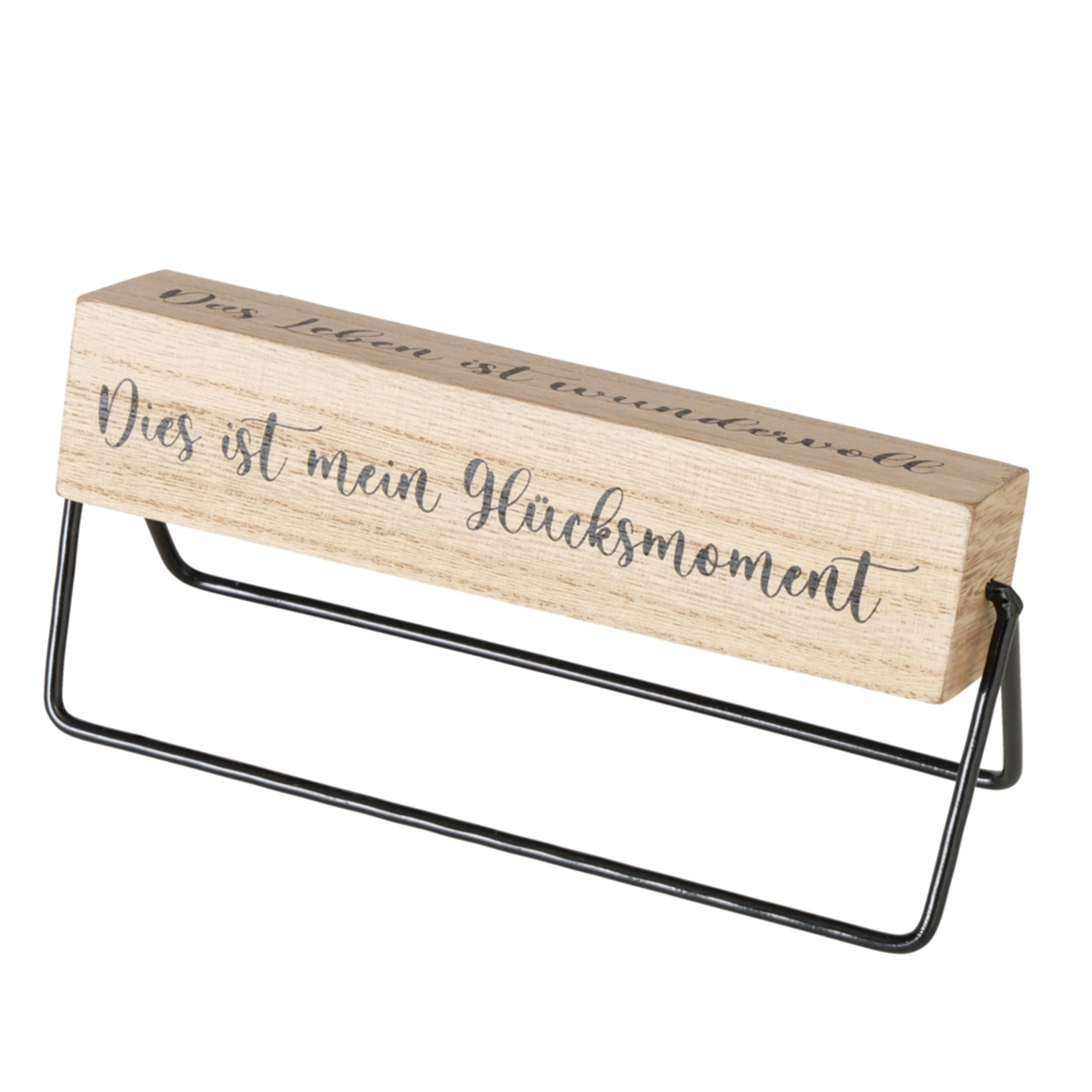 Schild GLÜCKSMOMENT- natur-schwarz - 2-fach sortiert