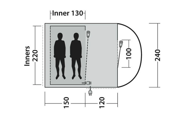 Outwell Sky 2 Tunnelzelt für 2 Personen