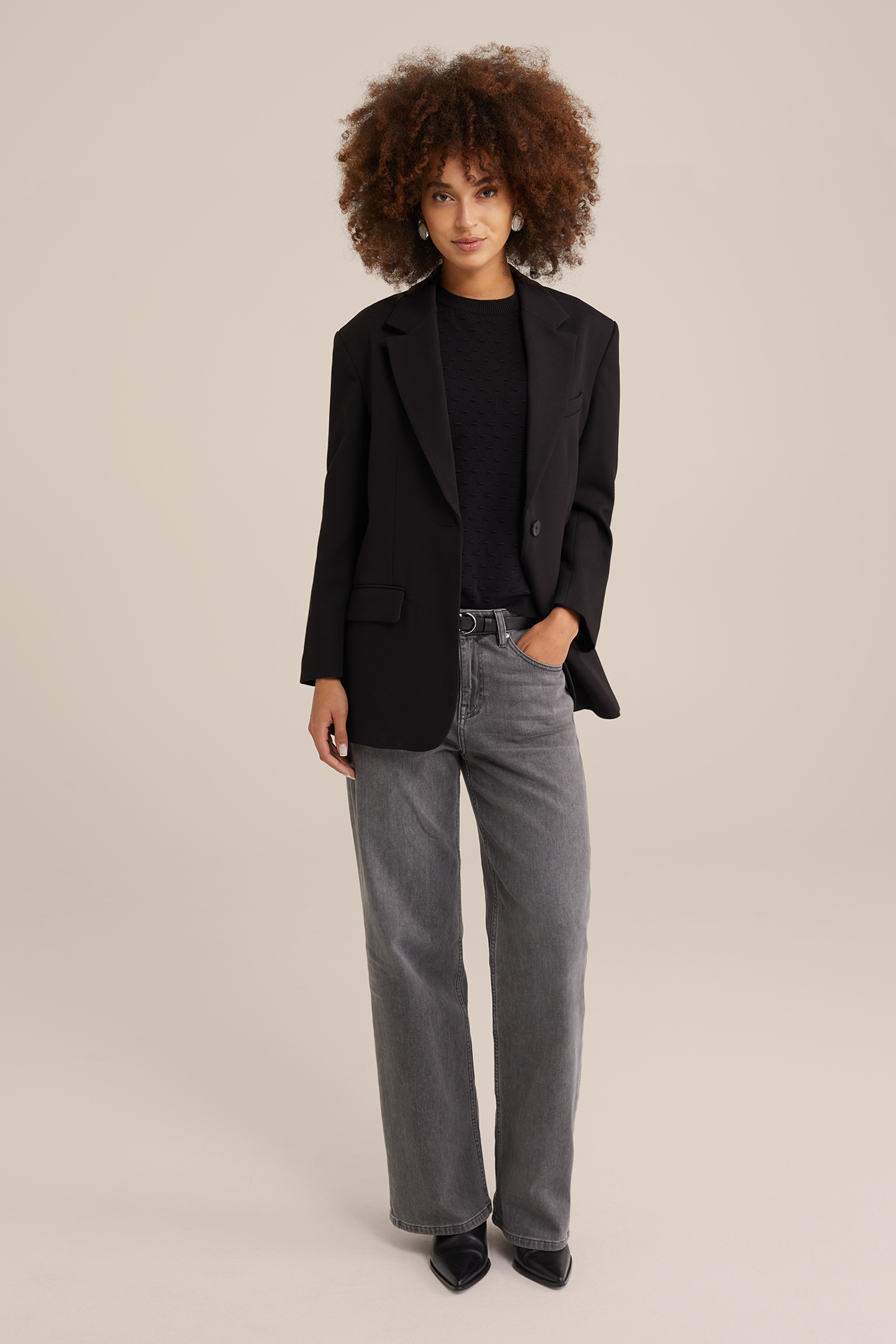 trui met structuur WE Fashion Zwart