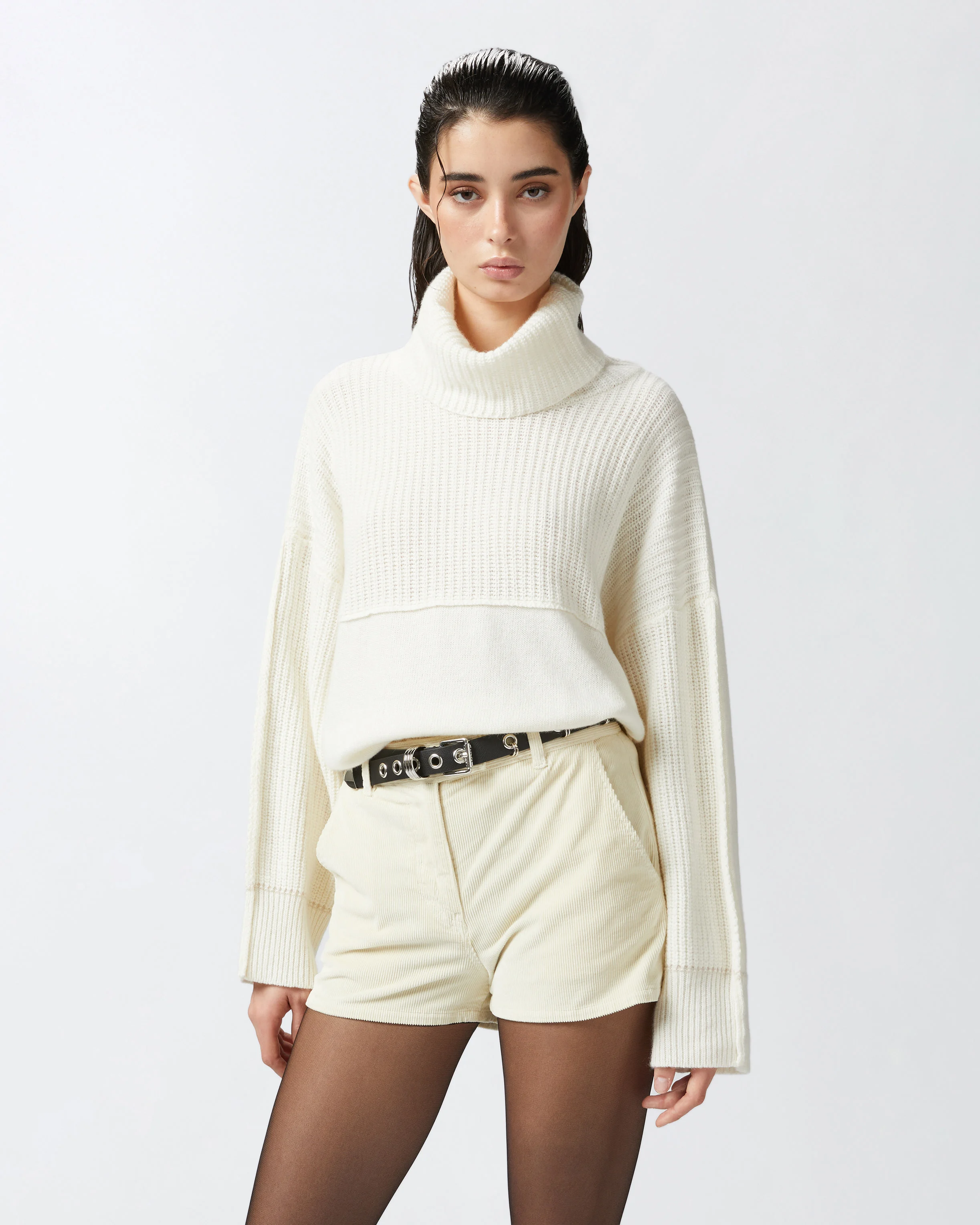 Pull à col roulé fin | Blanc