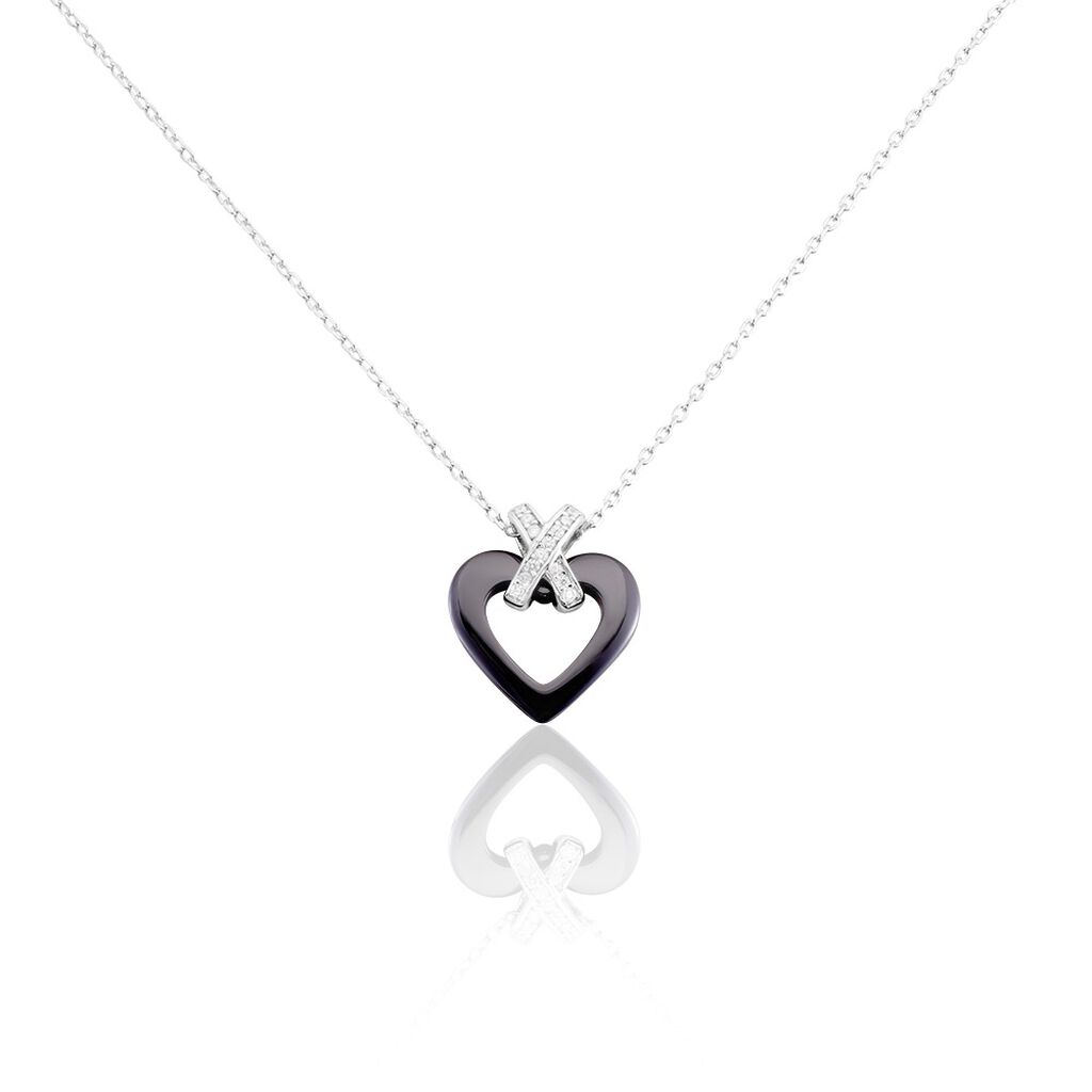 Collier Nolwen Argent Blanc Céramique Et Oxyde De Zirconium