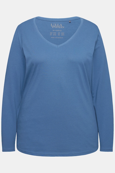Shirt, Slim, V-Ausschnitt, Langarm