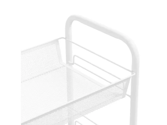Chariot de cuisine à 5 niveaux Blanc 46x26x105 cm Fer