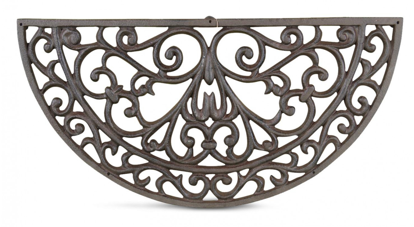 Paillasson demi lune fonte marron 60.5cm