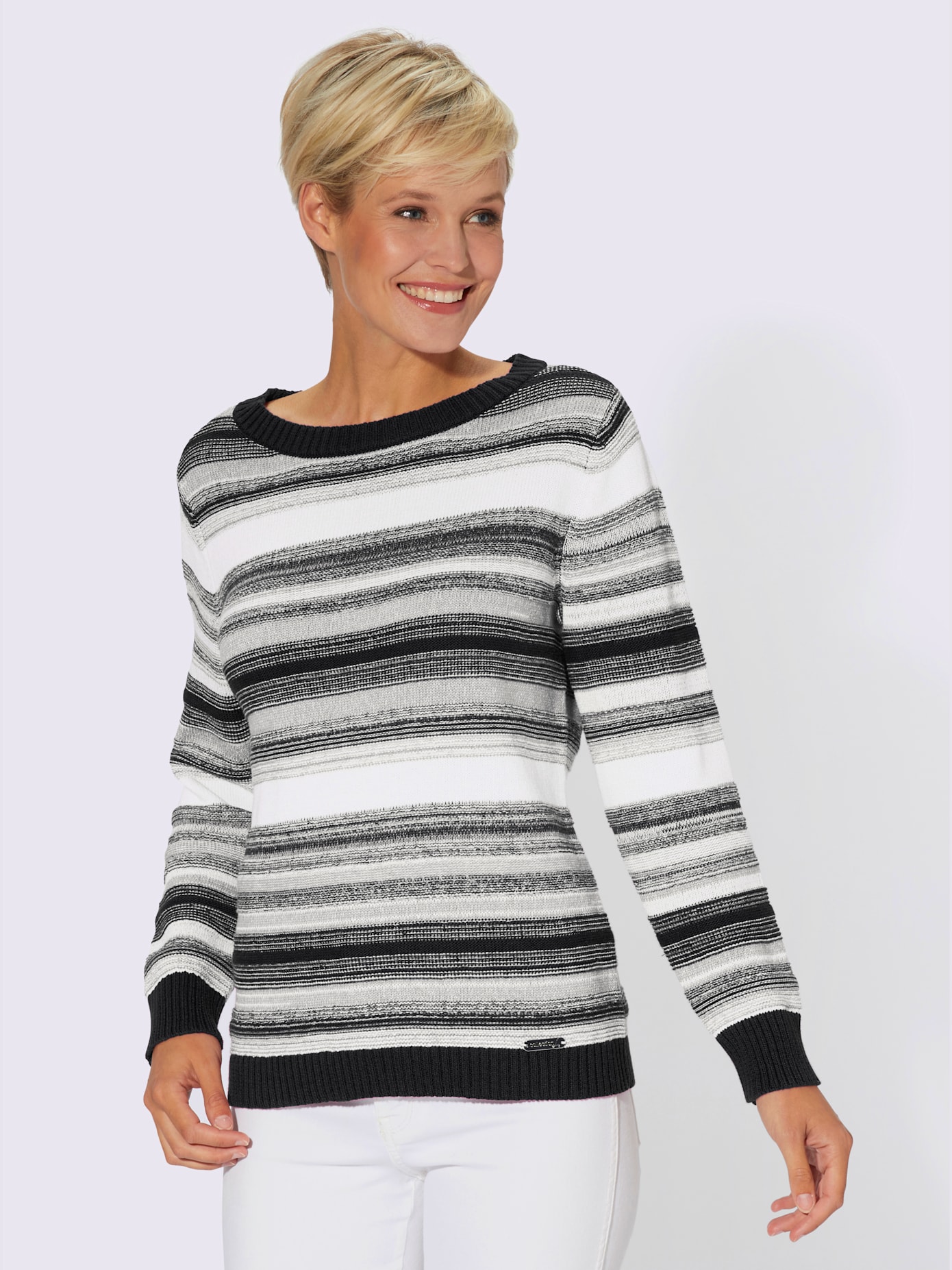Pull à rayures pur coton