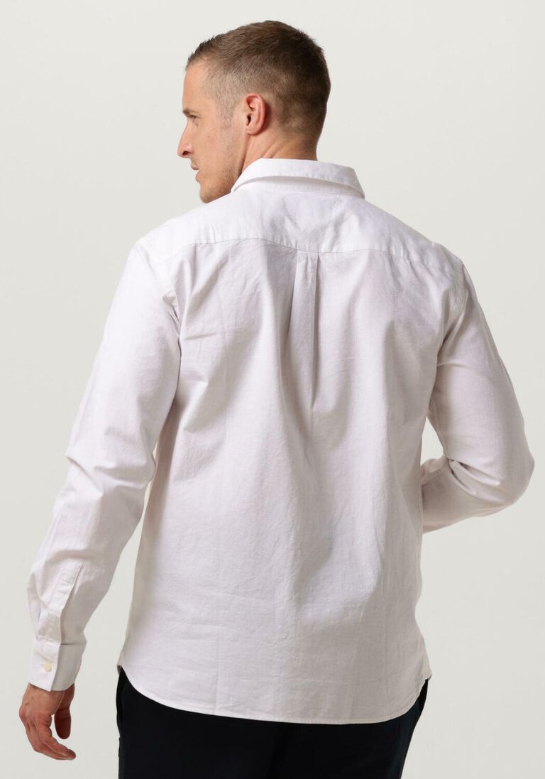 LYLE & SCOTT witte lyle & scott casual overhemd cotton linen button down shirt