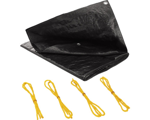 Geweven zeildoek 90 g/m² zwart 3 x 4 m