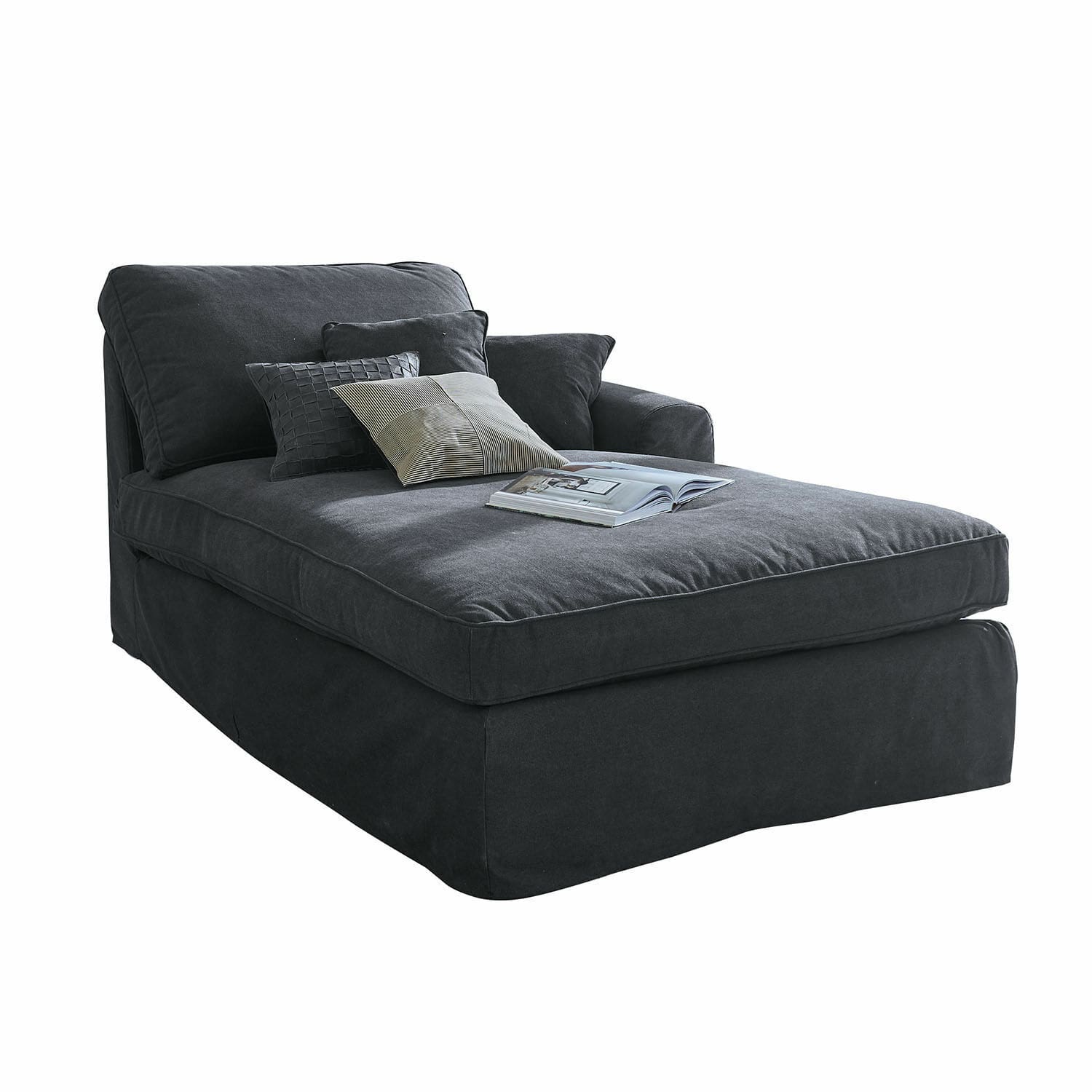 Chaiselongue Seaford Armlehne rechts | dunkelgrau
