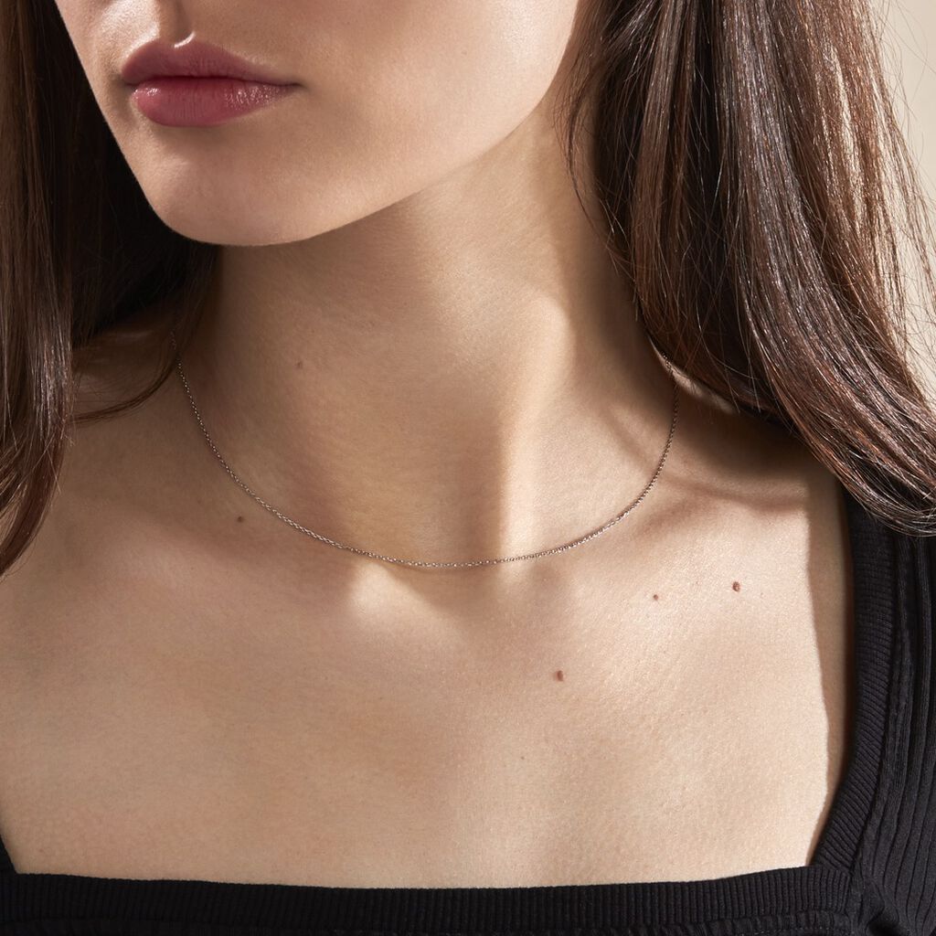 Chaîne Igoa Maille Forçat Diamantee Or Blanc