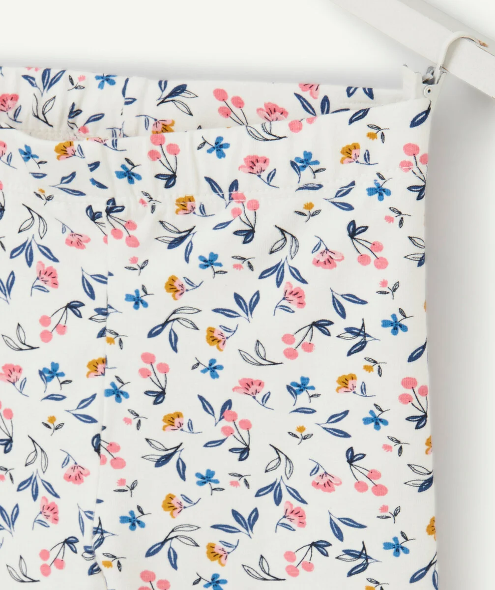 LE SHORT CYCLISTE BLANC IMPRIMÉ FLEURI EN FIBRES RECYCLÉES