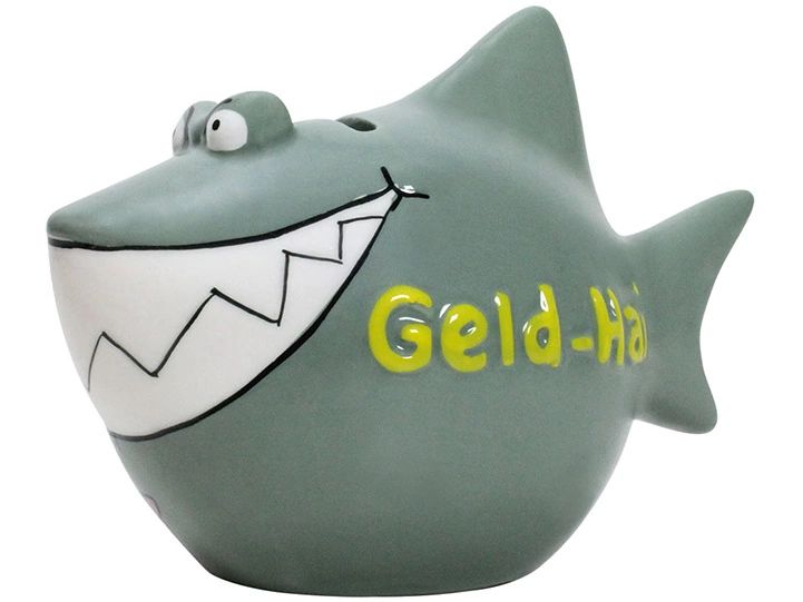 G. Wurm Spardose Geld-Hai 12.5 x 9 x 9 cm Sparkasse zum Aufbewahren von Geld