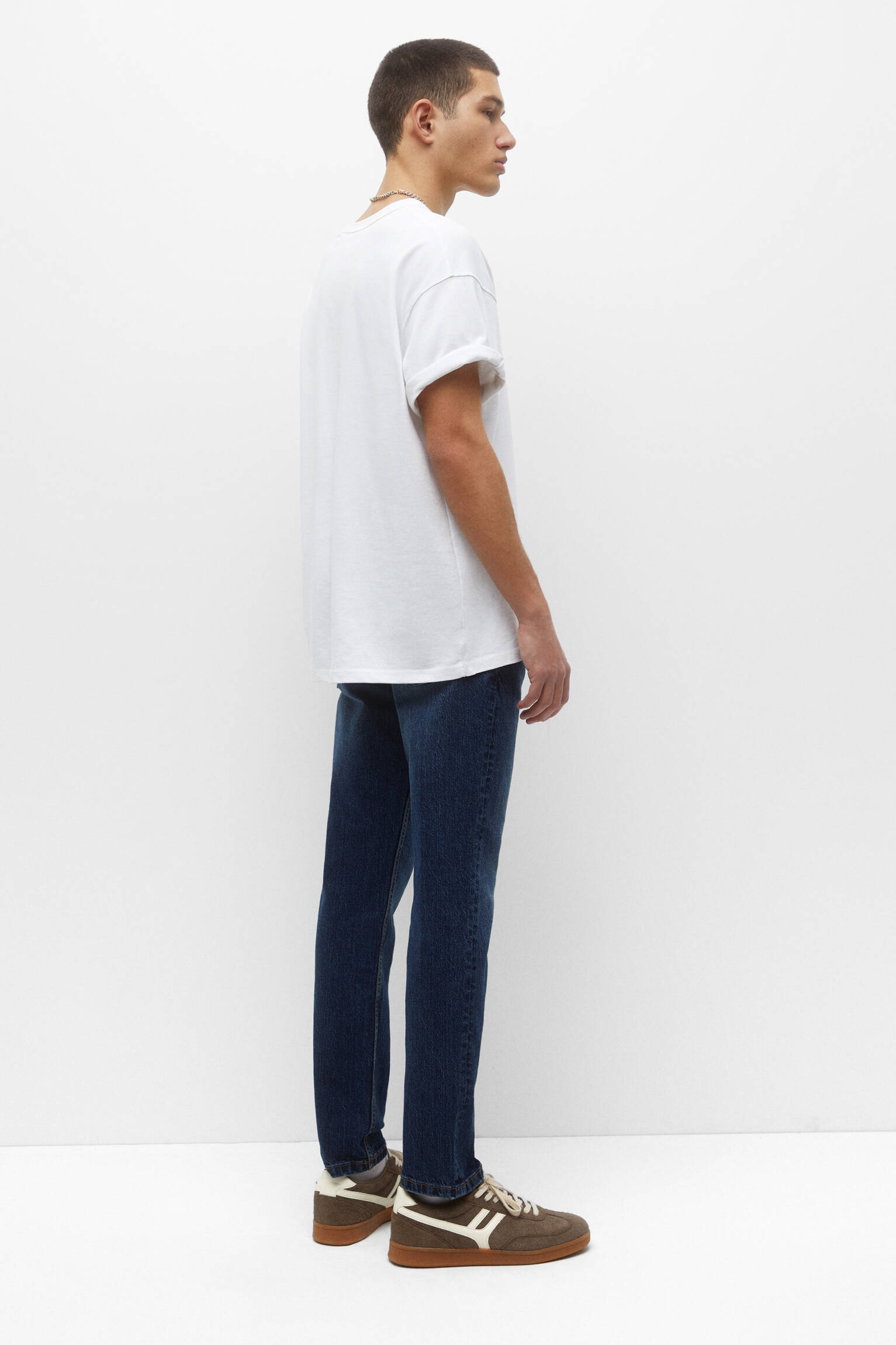 CALÇA JEANS BÁSICA RETA - AZUL MÉDIO