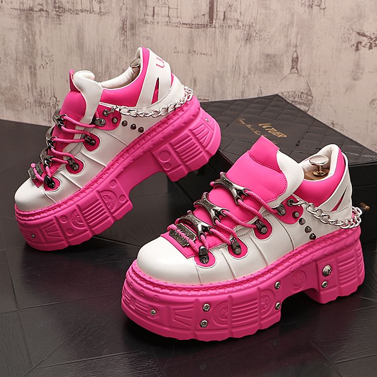Mr Ozera - Platform Sneakers met Studs en Kettingdetail