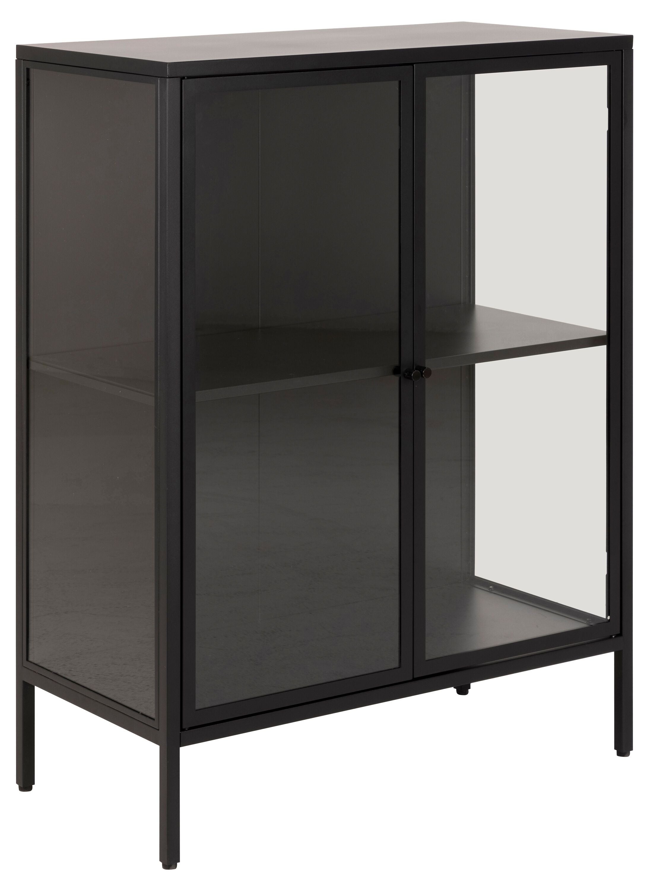 JAXTON Vitrine - Schwarz / B: 80.0 cm x T: 40.0 cm x H: 98.7 cm