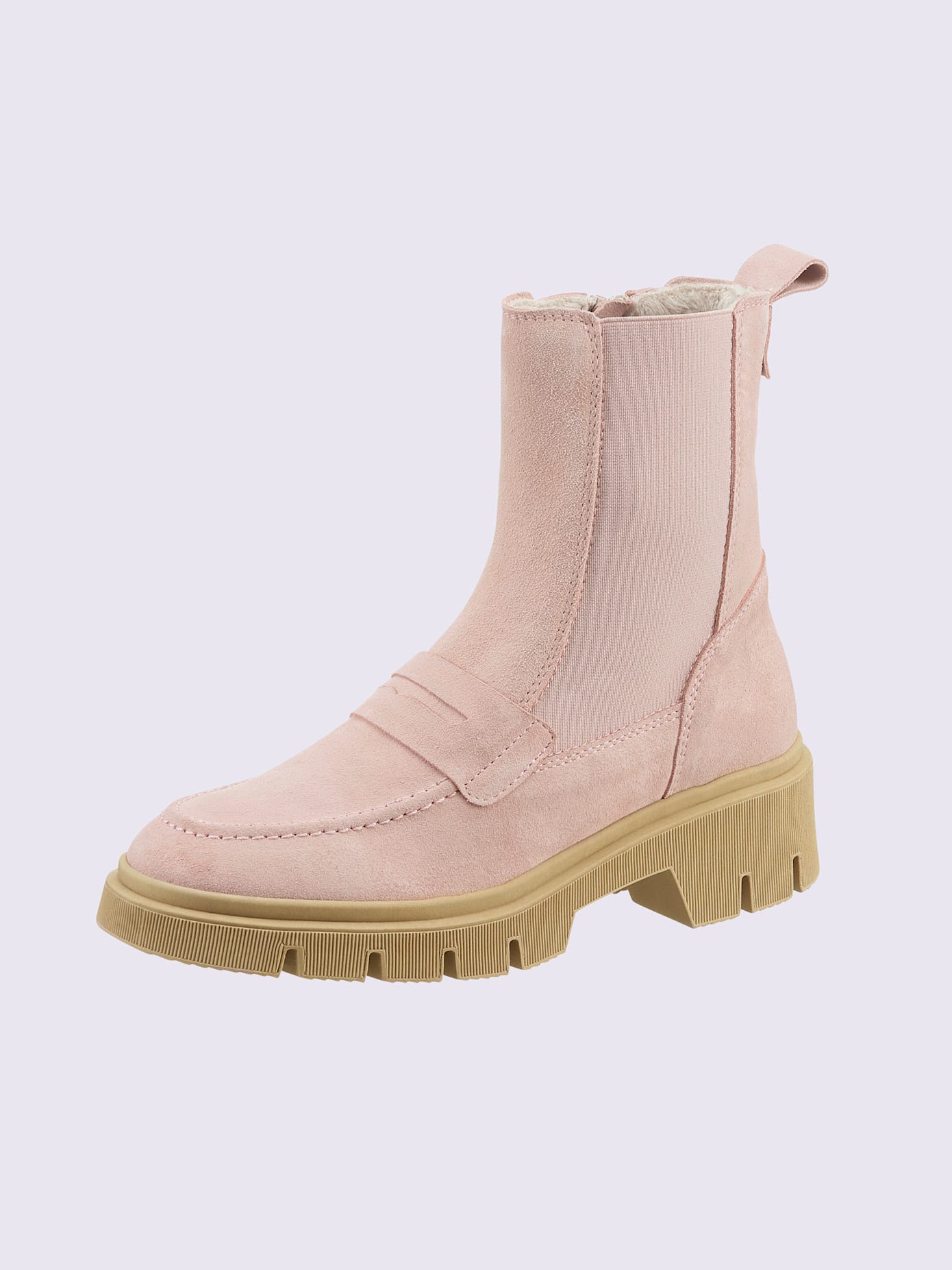 Bottines cuir velours de vache.
