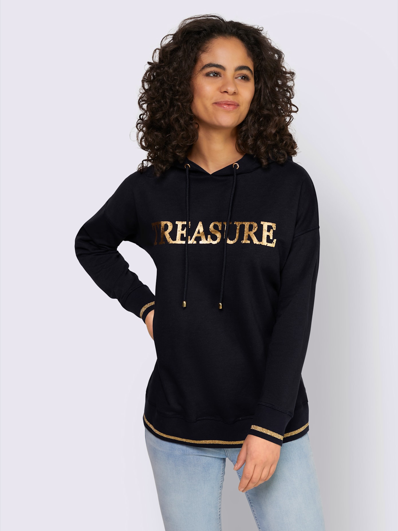 Sweat-shirt imprimé métallique mode