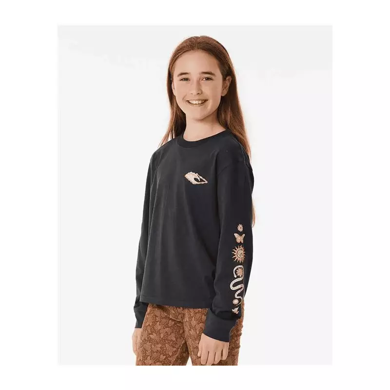 Teeshirt junior RIPCURL Sun Catcher Ls Tee-Girl Washed Black