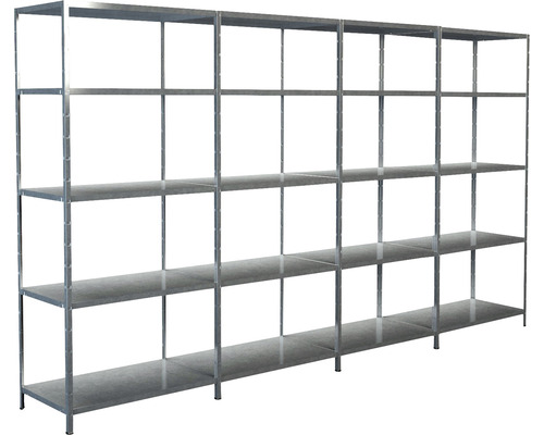 Schulte verzinkte insteekbare basisstelling en 2 opzetplanken, 200x380x50 cm, 20 planken, set, draagvermogen 1700 kg