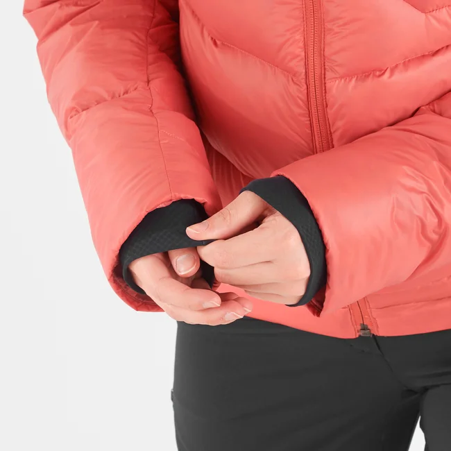 OUTLINE MID DOWN  Daunenjacke mit Kapuze Damen MineralRed