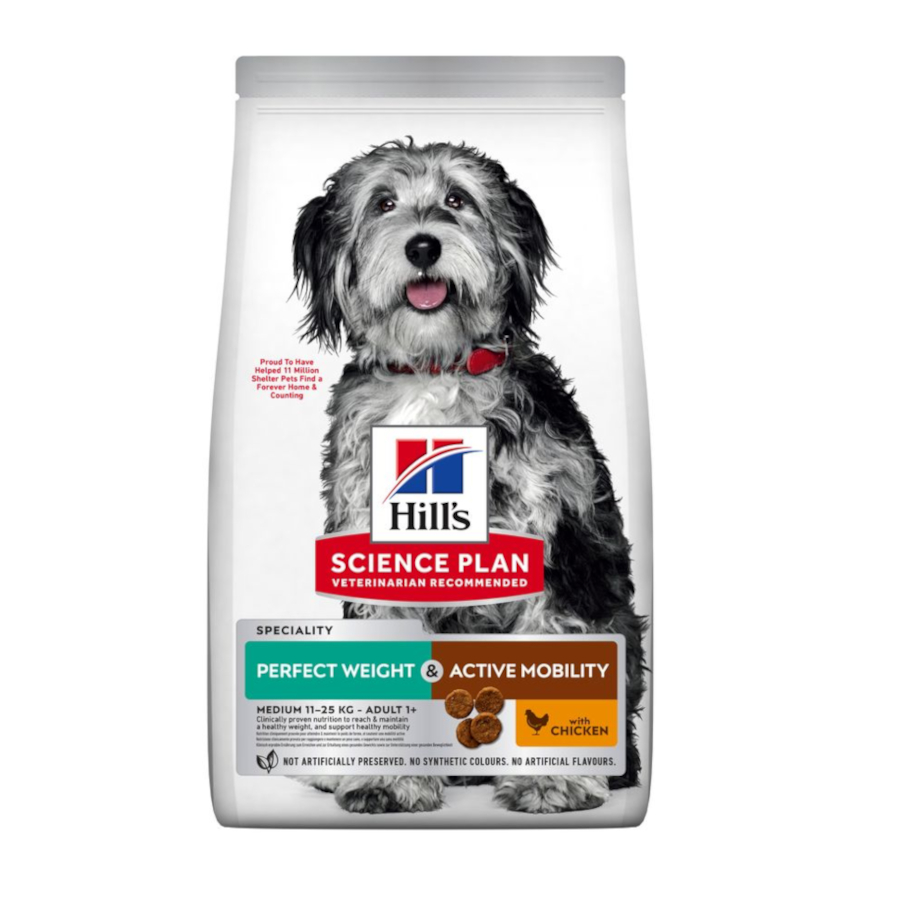 Plano de Ciências Hill's Peso Perfeito e Mobilidade Ativa frango pienso para cães