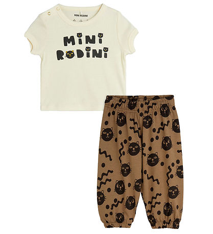Mini Rodini Cats Baby S?t - Offwhite