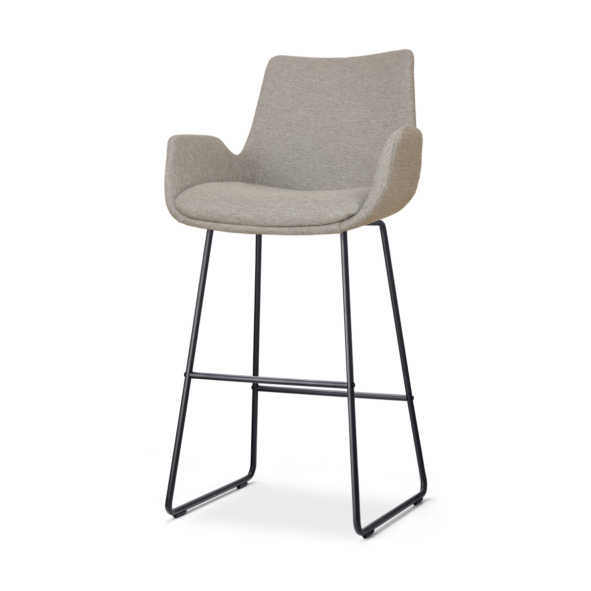 Barkruk Nino-Eef warm grijs - zwart onderstel - 75 cm